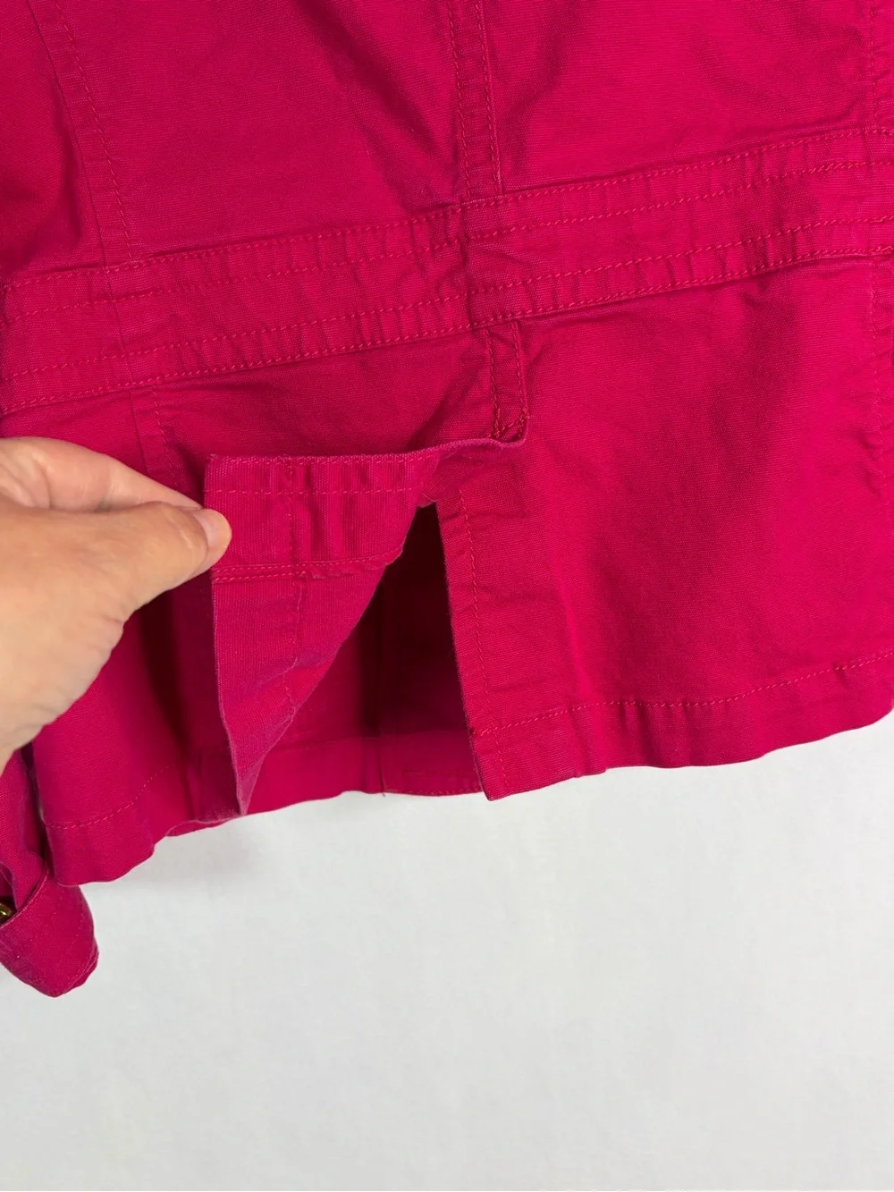 Women's Size 6 Red Jean Jacket Talbots Gold Buttons Unlined